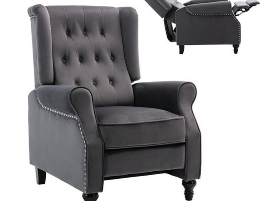Πολυθρόνα Relax Chester Ε7119,2 78x85x104cm Grey Ξύλο,Ύφασμα
