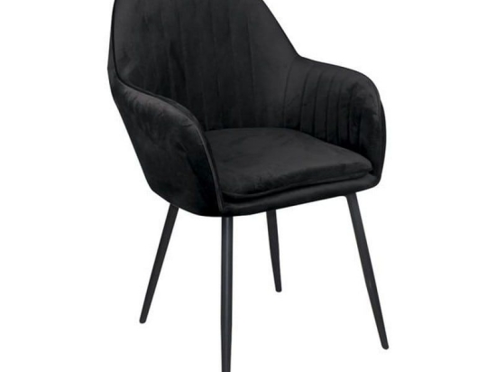 Πολυθρόνα Valery ΕΜ711,4 55x61x87cm (Σετ 2τμχ) Black Μέταλλο,Ύφασμα