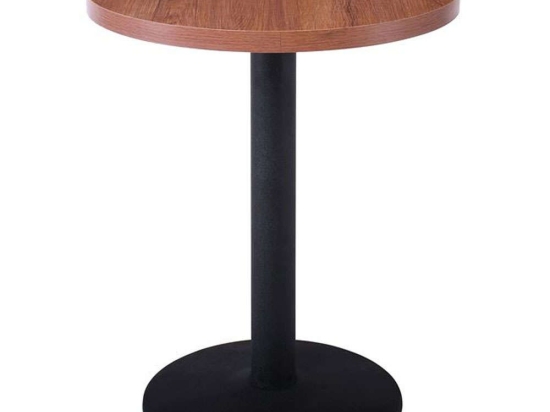 Τραπέζι Marco ΕΜ855 Φ60x74cm Walnut-Black Μελαμίνη,Μέταλλο