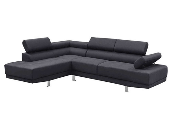 Καναπές Γωνιακός (Δεξιά Γωνία) Sector Ε989,7R 265x191x82cm Black
