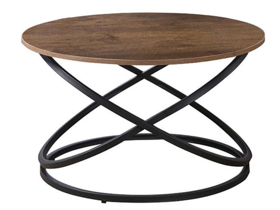 Τραπεζάκι Σαλονιού Torre ΕΜ9618 Φ79x46cm Walnut-Black