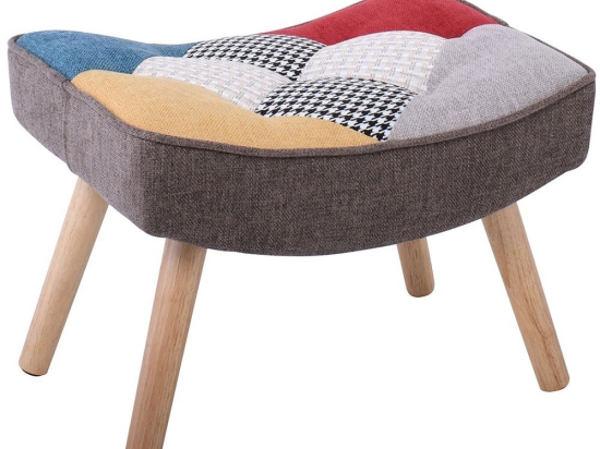 Σκαμπό -Υποπόδιο Alma Patchwork Ε7141,41 52x38x35cm Multicolor