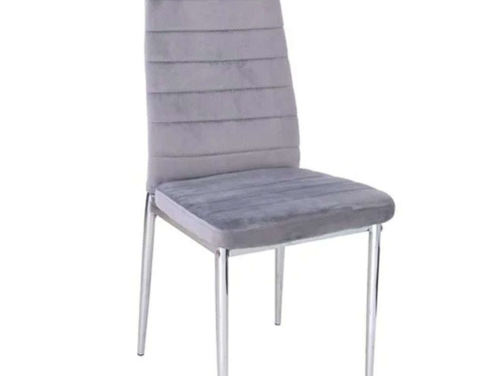 Καρέκλα Jetta ΕΜ966Χ,8Κ 40x50x95cm Chrome-Grey Βελούδο, Μέταλλο