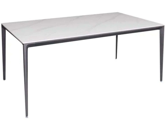 Τραπέζι Barret ΕΜ835,1 140x80x74cm Marble White-Black Αλουμίνιο,Τεχνομάρμα