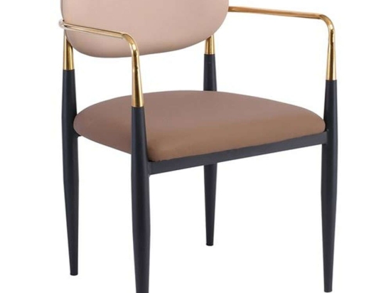 Πολυθρόνα Olive ΕΜ788,1 53x53x80cm Multi-Beige Μέταλλο,Τεχνόδερμα