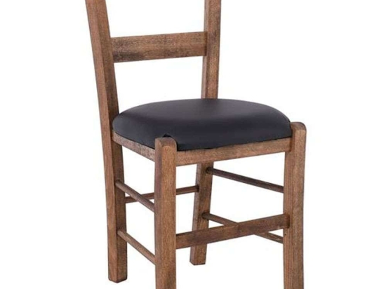 Καρέκλα Σύρος Ρ950,Ε2Τ 41x45x88cm Walnut-Black Ξύλο,PU