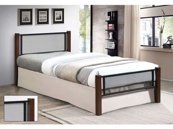 Κρεβάτι Net (Για Στρώμα 90x190cm) Ε8048 95x200x81cm Walnut-Black Μονό