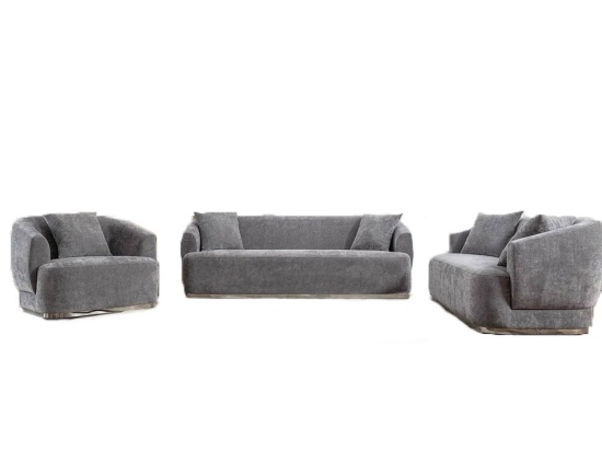 Σαλόνι Σετ (3τεμ) Caracas Ε9425,S2 110x98/193x98/232x98 x H80cm Grey