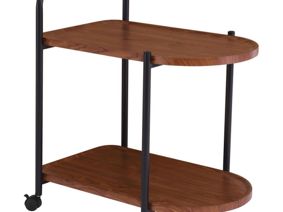 Βοηθητικό Τραπεζάκι Trolley ΕΜ461 60x38x65cm Black-Walnut