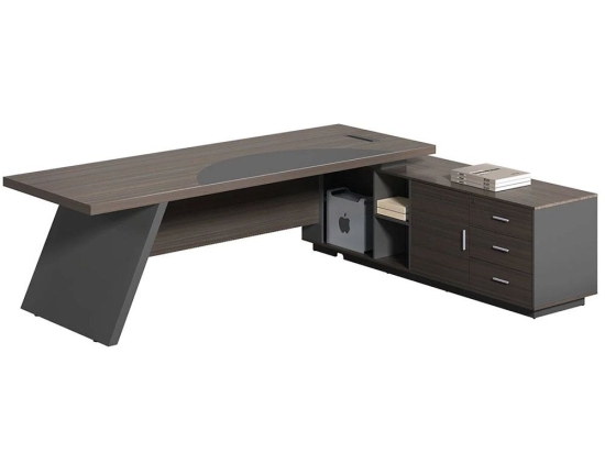 Γραφείο Master Δεξιά Γωνία ΕΟ925,R 180x90x75/180x50x62cm Anthracite-Walnut