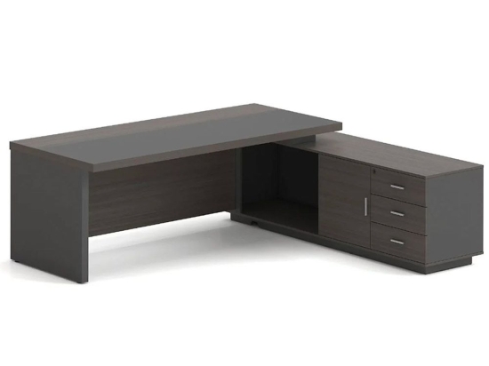 Γραφείο Δεξιά Γωνία Vip ΕΟ929,R 180x90x75/180x50x62cm Anthracite-Walnut