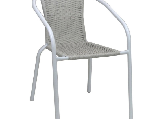 Πολυθρόνα Στοιβαζόμενη Baleno-W Ε2401,40 52x60x72cm White-Beige