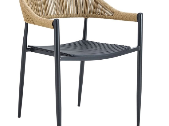 Πολυθρόνα Στοιβαζόμενη Malta Ε6722,2 57x57x76cm Black-Beige