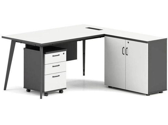 Γραφείο Status ΕΟ901,1 180x80/40x75cm White-Grey
