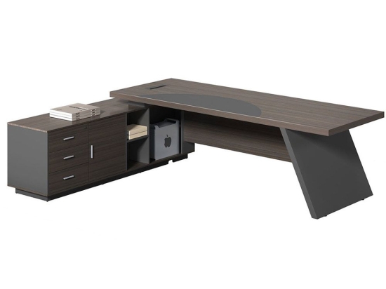 Γραφείο Master Αριστερή Γωνία ΕΟ925,L 180x90x75/180x50x62cm Anthracite-Walnut