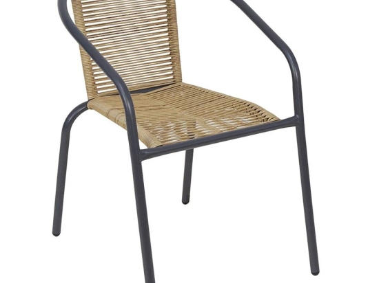 Πολυθρόνα Mika Στοιβαζόμενη Ε2390,1 54x69x73cm Anthracite-Natural