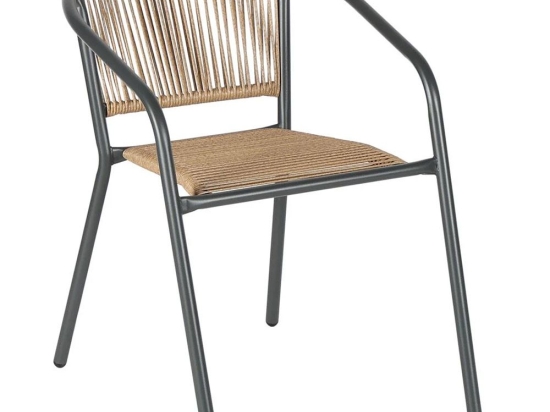 Πολυθρόνα Στοιβαζόμενη Patty Ε2391,1 54x69x73cm Anthracite-Natural