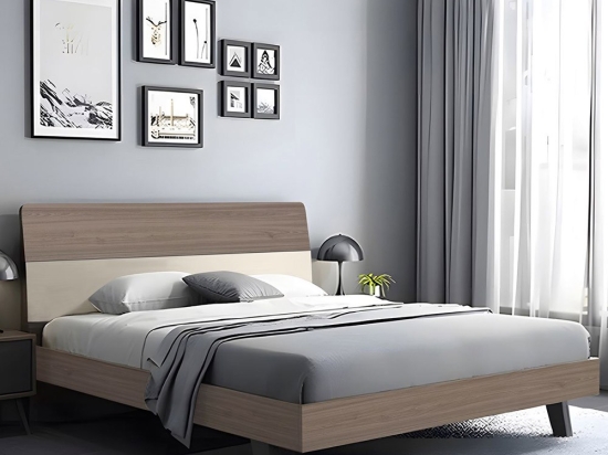 Κρεβάτι Διπλό Vanity (Για Στρώμα 160x200cm) Ε7350,2 161x201x98cm Walnut-Ecru Διπλό
