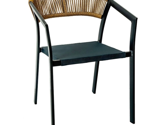Πολυθρόνα Βεράντας-Κήπου Parma Ε6717,1 55x58x78cm Anthracite-Natural