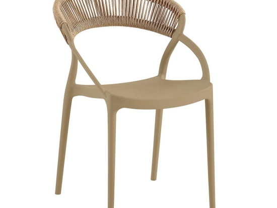 Πολυθρόνα Στοιβαζόμενη Dora Ε3151,3 60x53x80cm Beige-Sand
