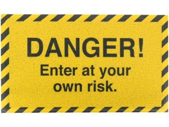 Πατάκι Εισόδου Danger! -AMDMW-DANGER-7040 70x40cm Black-Yellow Artsy Mats 70x40