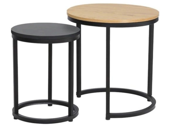 Τραπεζάκια Βοηθητικά Fonzy (Σετ 2Τμχ) 0016-124-019 45x48cm/32x42cm Sonoma-Grey