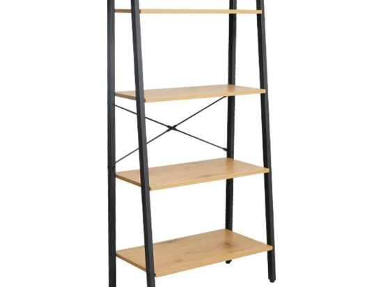 Βιβλιοθήκη - Ραφιέρα Με 4 Ράφια Fonzy 0016-124-025 64x34x130cm Sonoma-Black
