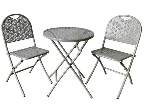 Τραπεζαρία Κήπου Edgar (Σετ 3Τμχ) 0030-223-011 60x60x72cm Grey 2 Θέσεων