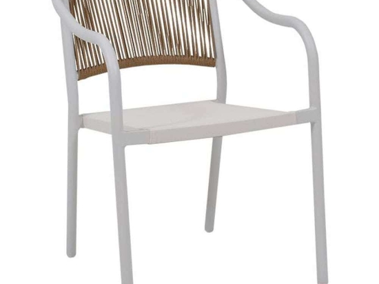 Πολυθρόνα Dakar 0043-124-002 57x63x80cm White-Natural