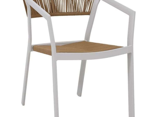 Πολυθρόνα Djenne 0043-124-008 57x61x81cm White-Natural