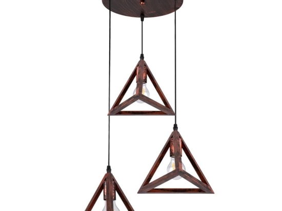 Φωτιστικό Οροφής Triangle 00618 E27 Φ49x130cm Bronze GloboStar