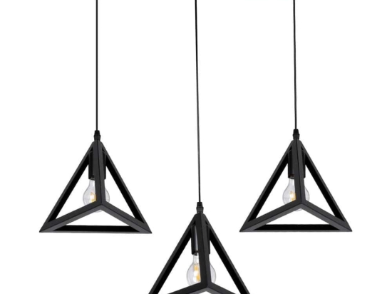 Φωτιστικό Οροφής Triangle 00621 E27 70x22x130cm Black GloboStar