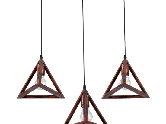 Φωτιστικό Οροφής Triangle 00623 E27 70x22x130cm Bronze GloboStar