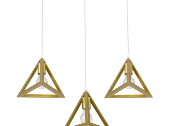 Φωτιστικό Οροφής Triangle 00625 E27 70x22x130cm Gold GloboStar