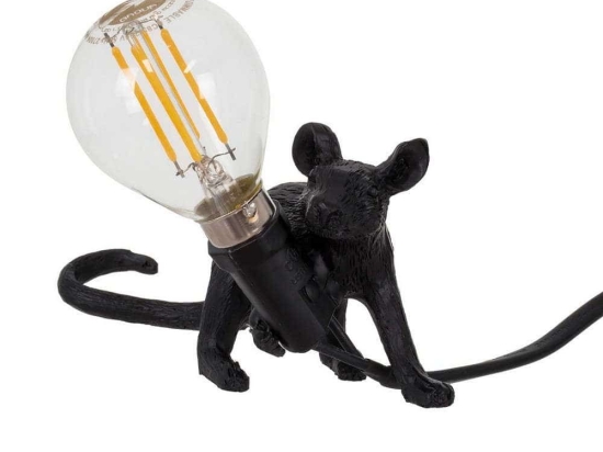 Φωτιστικό Επιτραπέζιο Mouse 00675 1xE12 13x4x7cm Black GloboStar