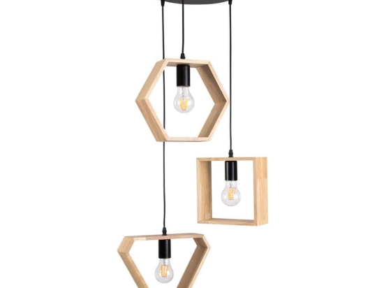 Φωτιστικό Οροφής Elise 00683 E27 Φ55x130cm Natural-Black GloboStar