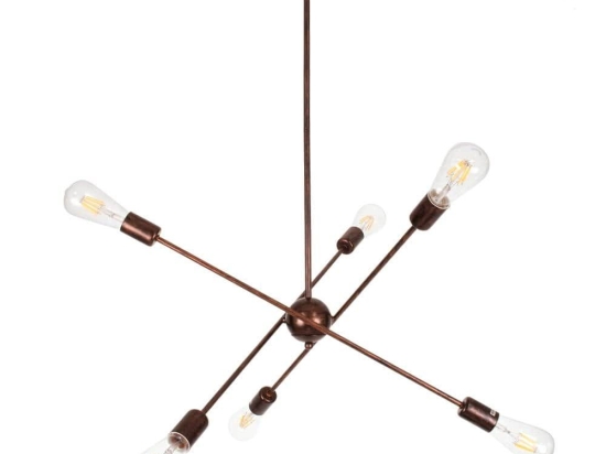 Φωτιστικό Οροφής Zane 00785 6xE27 Φ70x100cm Bronze GloboStar