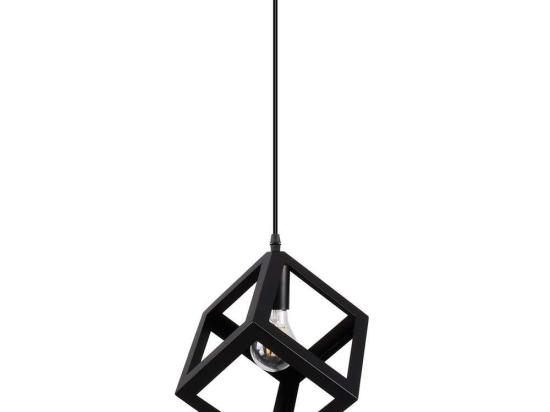 Φωτιστικό Οροφής Cube 00801 1xΕ27 Με Πλέγμα 25x25x25cm Black GloboStar