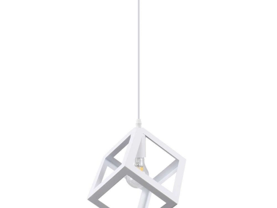 Φωτιστικό Οροφής Cube 00802 1xΕ27 Με Πλέγμα 25x25x25cm White GloboStar