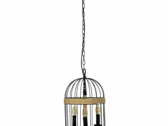 Φωτιστικό Οροφής Merlin 00865 3xΕ14 Φ27x44cm Black-Beige GloboStar