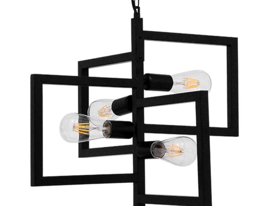 Φωτιστικό Οροφής Loop 00904 4xΕ27 52x52x42cm Black GloboStar