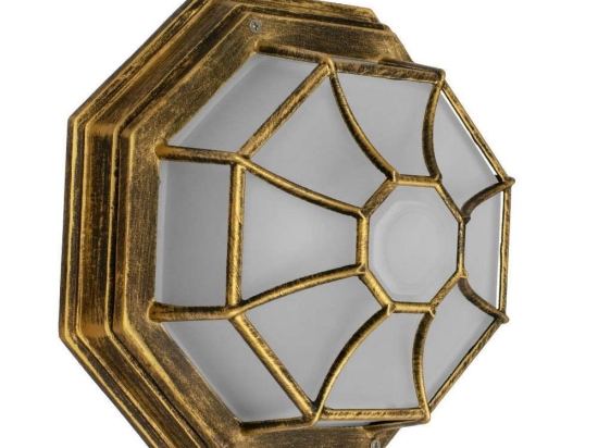 Φωτιστικό Οροφής - Πλαφονιέρα Ruby 00914 1xE27 27x27x12cm Gold-Bronze GloboStar