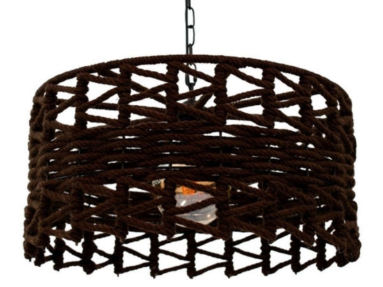 Φωτιστικό Οροφής Vera 00920 1xΕ27 Με Πλέγμα Φ50x30cm Dark Brown GloboStar
