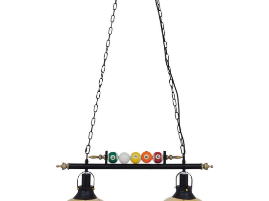 Φωτιστικό Οροφής Billiard 00972 2xΕ27 71x25x30cm Black GloboStar