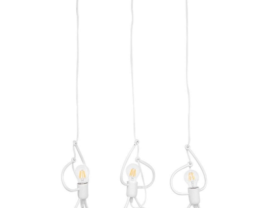 Φωτιστικό Οροφής - Ράγα Little Man 00981 3xΕ27 70x10x105cm White GloboStar