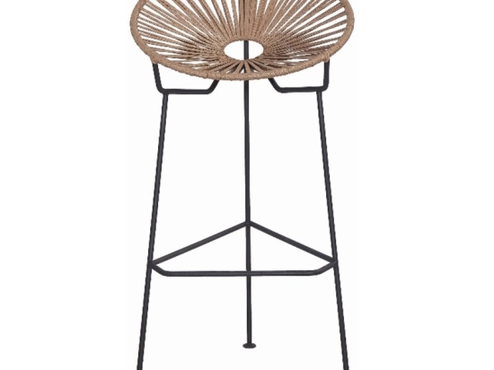 Σκαμπό Μπαρ Acapulco/S 01-00-1255 51x51x97cm Black-Beige