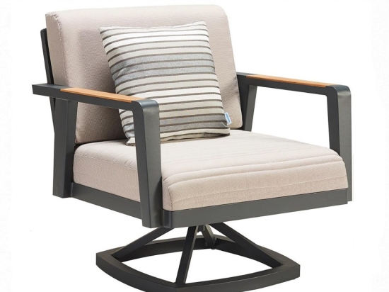Πολυθρόνα Emoti/L1 01-00-1773 Περιστρεφόμενη 76x77,5x76cm Taupe-Black