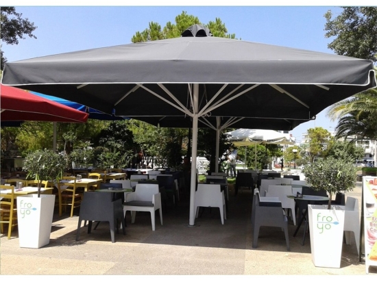Ομπρέλα Επαγγελματική Cabana 01-00-2175 Με Βολάν 290gr/m² 5x5x2,5m Grey