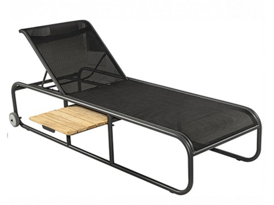 Ξαπλώστρα Nemo/SL 01-00-2212 Με Τραπέζι 205x72x41/98cm Anthracite