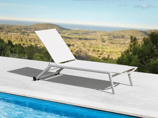 Ξαπλώστρα Bondi 01-00-2299 Με Ροδάκια 195x70x34/106cm White